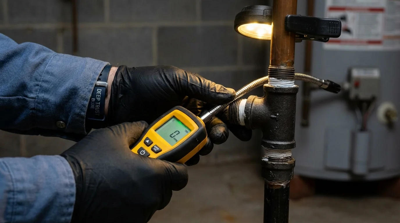 Gas leak detection with electronic sniffer by Johns Plumbing LLC in Pierre