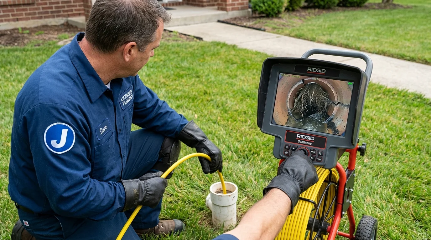 Sewer camera inspection being performed by Johns Plumbing LLC in Pierre