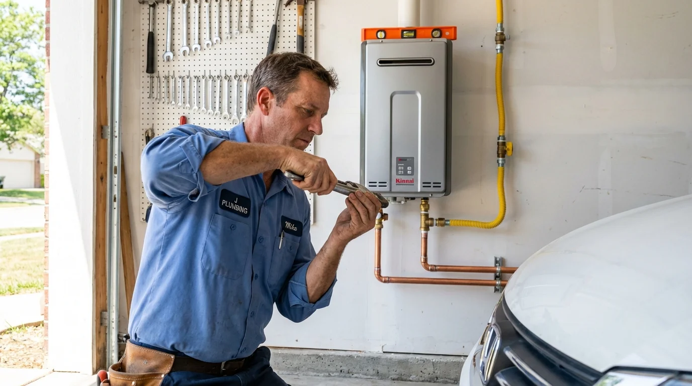 Tankless water heater installation by a Johns Plumbing LLC plumber in Pierre